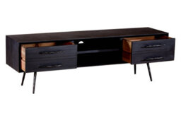 Orsina Contemporary Brown Wooden Media Unit, Solid Pine Wood Tv Cabinet With Storage Drawers, Entertainment Unit - thumbnail 2