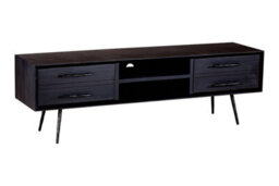 Orsina Contemporary Brown Wooden Media Unit, Solid Pine Wood Tv Cabinet With Storage Drawers, Entertainment Unit - thumbnail 4