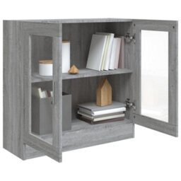 Berkfield Vitrine Cabinet Grey Sonoma 82.5X30.5X80 Cm Engineered Wood - thumbnail 7