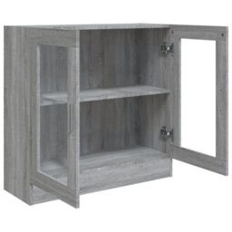 Berkfield Vitrine Cabinet Grey Sonoma 82.5X30.5X80 Cm Engineered Wood - thumbnail 5
