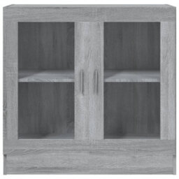 Berkfield Vitrine Cabinet Grey Sonoma 82.5X30.5X80 Cm Engineered Wood - thumbnail 3