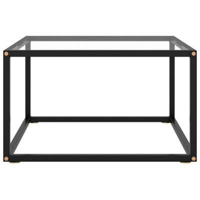 Berkfield Modern Coffee Table Black With Tempered Glass 60X60X35 Cm - image 1