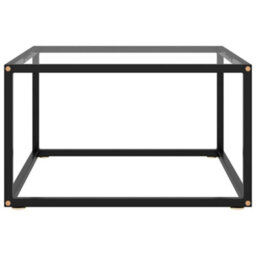 Berkfield Modern Coffee Table Black With Tempered Glass 60X60X35 Cm - thumbnail 1