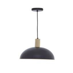 Orsina Luxe Black & White Pendant Light With Brass Trim, Minimalist Hanging Light, Retro-Inspired Ceiling Fixture - thumbnail 1