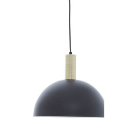 Orsina Luxe Black & White Pendant Light With Brass Trim, Minimalist Hanging Light, Retro-Inspired Ceiling Fixture - thumbnail 4