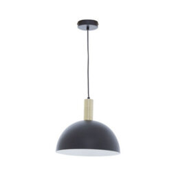 Orsina Luxe Black & White Pendant Light With Brass Trim, Minimalist Hanging Light, Retro-Inspired Ceiling Fixture - thumbnail 3