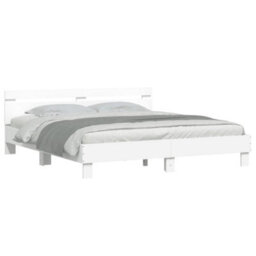 Berkfield Bed Frame With Led Without Mattress White 160X200 Cm - thumbnail 3
