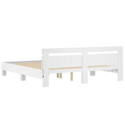 Berkfield Bed Frame With Led Without Mattress White 160X200 Cm - thumbnail 9
