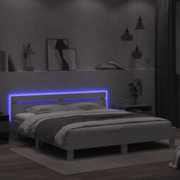 Berkfield Bed Frame With Led Without Mattress White 160X200 Cm - thumbnail 4