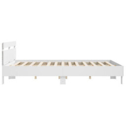 Berkfield Bed Frame With Led Without Mattress White 160X200 Cm - thumbnail 8