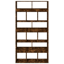 Berkfield Bookcase Smoked Oak 100X33X187.5 Cm Engineered Wood - thumbnail 4