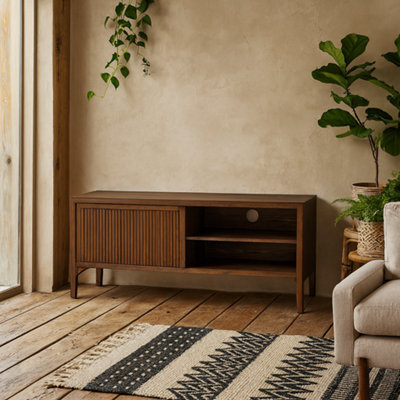 Wyld Haus Victoria Walnut Ribbed Door Tv Unit - image 1