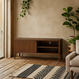 Wyld Haus Victoria Walnut Ribbed Door Tv Unit