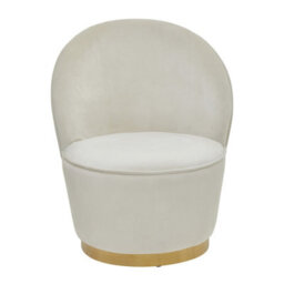 Orsina Stylish Cream Velvet Base Chair, Elegant Accent Chair, Velvet Upholstered Armless Chair, Mid-Century Chair - thumbnail 2