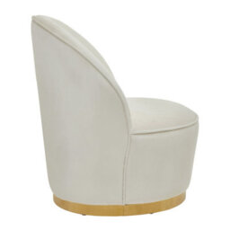 Orsina Stylish Cream Velvet Base Chair, Elegant Accent Chair, Velvet Upholstered Armless Chair, Mid-Century Chair - thumbnail 3