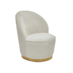 Orsina Stylish Cream Velvet Base Chair, Elegant Accent Chair, Velvet Upholstered Armless Chair, Mid-Century Chair - thumbnail 5