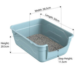 Cat Centre.Direct Cat Centre Blue Large Cat Litter Tray - High Sided Toilet Box - thumbnail 2