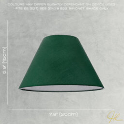 Happy Homewares Traditional 8 Inch Forest Green Cotton Fabric Coolie Lamp Shade - thumbnail 6