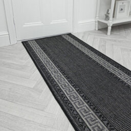Greek Fret Hallway Runner Rug - Hardwearing, Non-Slip & Durable Carpet For Hall, Kitchen & Corridor - thumbnail 1