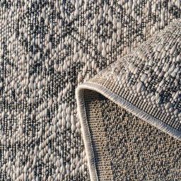 Loomed Grey Textured Woven Traditional Medallion Floral Border Easy Clean Indoor Outdoor Area Rug 200X290Cm - thumbnail 4