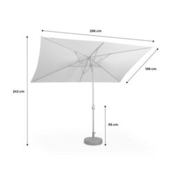 Sweeek - 2X3M Rectangular Centre Pole Parasol Touquet Red - thumbnail 7