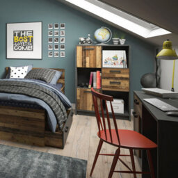 Furniture To Go Brooklyn Low Bookcase With 2 Doors And 2 Drawers In Walnut And Dark Matera Grey - thumbnail 4
