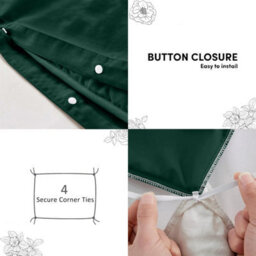 Aspire Homeware Plain Duvet Cover Set Soft Microfibre, Emerald, Double (L)200Cm X (W)200Cm - thumbnail 4