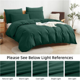 Aspire Homeware Plain Duvet Cover Set Soft Microfibre, Emerald, Double (L)200Cm X (W)200Cm - thumbnail 6