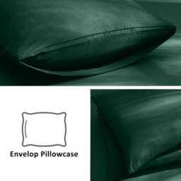 Aspire Homeware Plain Duvet Cover Set Soft Microfibre, Emerald, Double (L)200Cm X (W)200Cm - thumbnail 5
