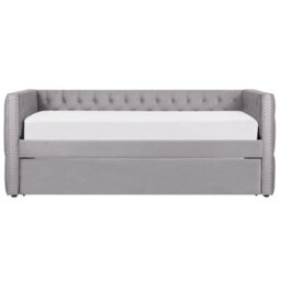 Beliani Trundle Bed Velvet Gassin 90 X 200 Cm (Eu Single) Grey - thumbnail 6