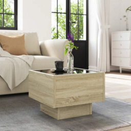 Walplus Side Table With Led Sonoma Oak 40X40X30 Cm Engineered Wood - thumbnail 4