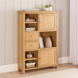 The Furniture Market Marbury Oak High Open Display Shelf Unit Bookcase - thumbnail 2