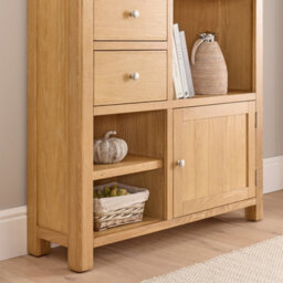 The Furniture Market Marbury Oak High Open Display Shelf Unit Bookcase - thumbnail 4