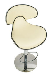 Lamboro Carcaso Deluxe Single Kitchen Bar Stool, Chrome Footrest, Height Adjustable Swivel Gas Lift, Breakfast Bar & Home Barstool, Cream - thumbnail 5