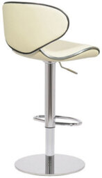 Lamboro Carcaso Deluxe Single Kitchen Bar Stool, Chrome Footrest, Height Adjustable Swivel Gas Lift, Breakfast Bar & Home Barstool, Cream - thumbnail 4