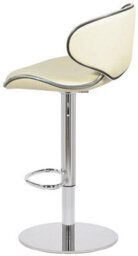 Lamboro Carcaso Deluxe Single Kitchen Bar Stool, Chrome Footrest, Height Adjustable Swivel Gas Lift, Breakfast Bar & Home Barstool, Cream - thumbnail 2