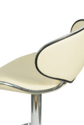Lamboro Carcaso Deluxe Single Kitchen Bar Stool, Chrome Footrest, Height Adjustable Swivel Gas Lift, Breakfast Bar & Home Barstool, Cream - thumbnail 8