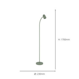 Eglo Carlo Modern Steel Flexible Floor Lamp, Green - thumbnail 4
