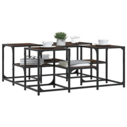 Berkfield Coffee Table Brown Oak 91X91X40 Cm Engineered Wood - thumbnail 4