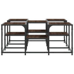 Berkfield Coffee Table Brown Oak 91X91X40 Cm Engineered Wood - thumbnail 6