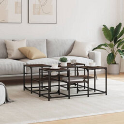 Berkfield Coffee Table Brown Oak 91X91X40 Cm Engineered Wood - thumbnail 3