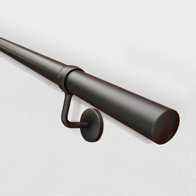 Afit 3.6M Matt Black Handrail Kit Easy Fit Includes Rails Brackets Ends,screws Premium Finish For Fast Easy No Fuss Install - image 1