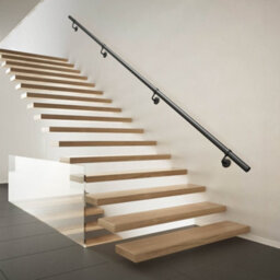Afit 3.6M Matt Black Handrail Kit Easy Fit Includes Rails Brackets Ends,screws Premium Finish For Fast Easy No Fuss Install - thumbnail 2