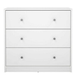 Wyld Haus Tainan White 3-Drawer Wood Chest, Compact 724 X 301 X 683 mm - thumbnail 3