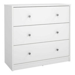 Wyld Haus Tainan White 3-Drawer Wood Chest, Compact 724 X 301 X 683 mm - thumbnail 2