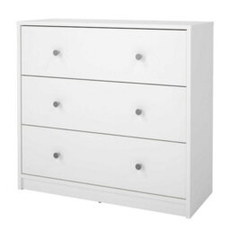 Wyld Haus Tainan White 3-Drawer Wood Chest, Compact 724 X 301 X 683 mm - thumbnail 4