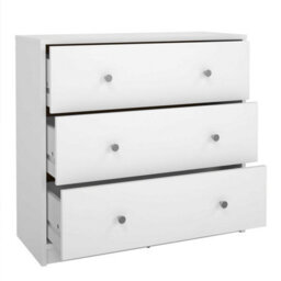 Wyld Haus Tainan White 3-Drawer Wood Chest, Compact 724 X 301 X 683 mm - thumbnail 5