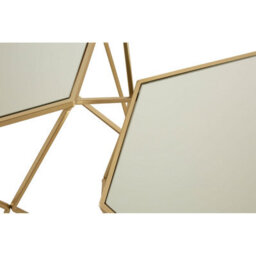 Orsina Set Of 2 Hexagonal Mirrored Top Side Tables,nesting Tables With Champagne Finish,decorative Accent Tables - thumbnail 4