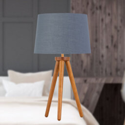 First Choice Lighting Set Of 2 Dark Oak Table Lamp Or Bedside Lights With Grey Gold Shades - thumbnail 4