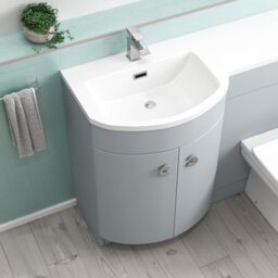 Nes Home 1100mm Matte Grey Left Hand Basin Vanity, Wc Unit & Back To Wall Toilet - thumbnail 3